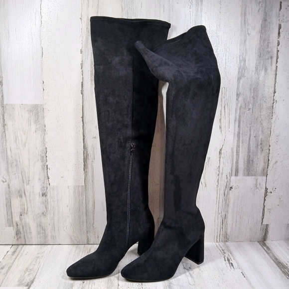 NEW Jeffrey Campbell Parisah Black Over the Knee Boots #1193 - Picture 3 of 11